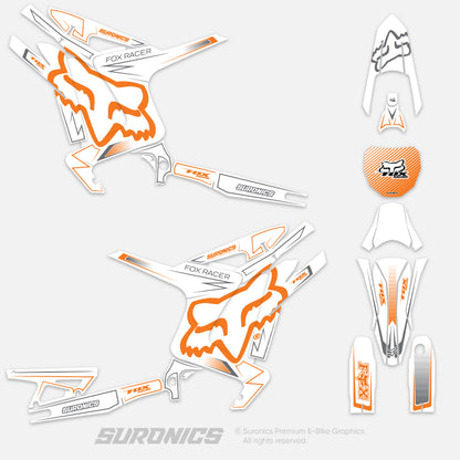 FOX RACER WHITE ORANGE Arctic Leopard XE Graphics kit