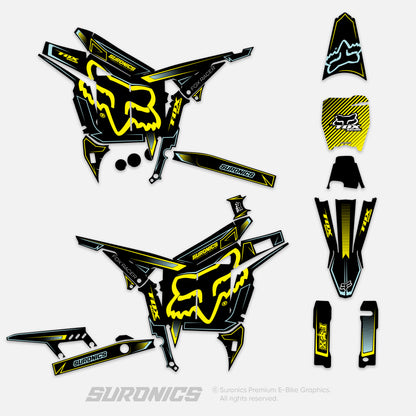 FOX RACER BLACK YELLOW Talaria Komodo Graphics kit