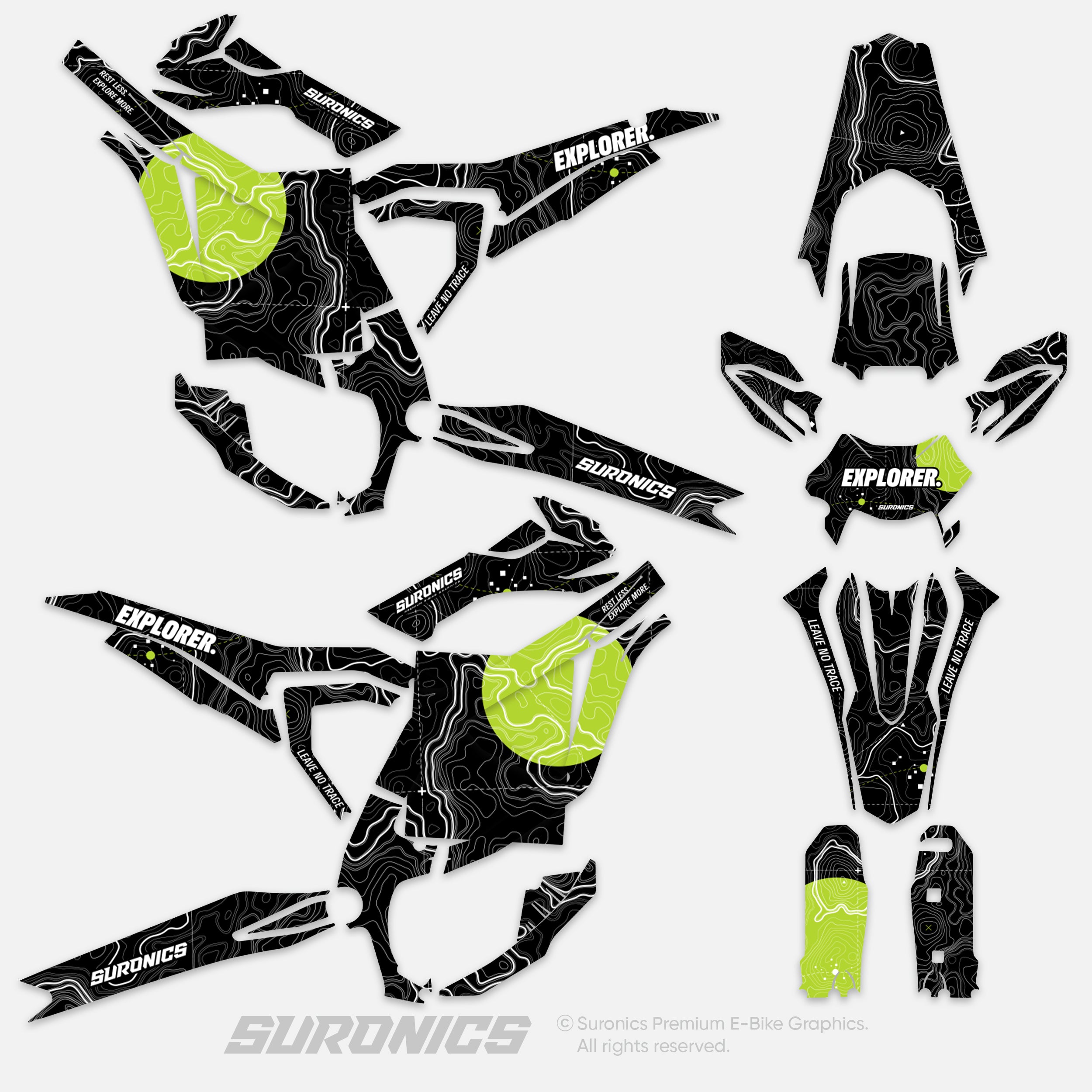 EXPLORER BLACK GREEN Surron Ultra Bee Graphics kit