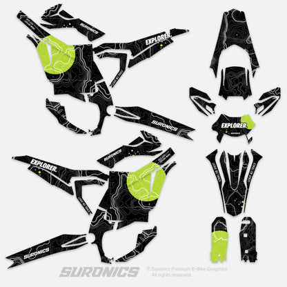 EXPLORER BLACK GREEN Surron Ultra Bee Graphics kit