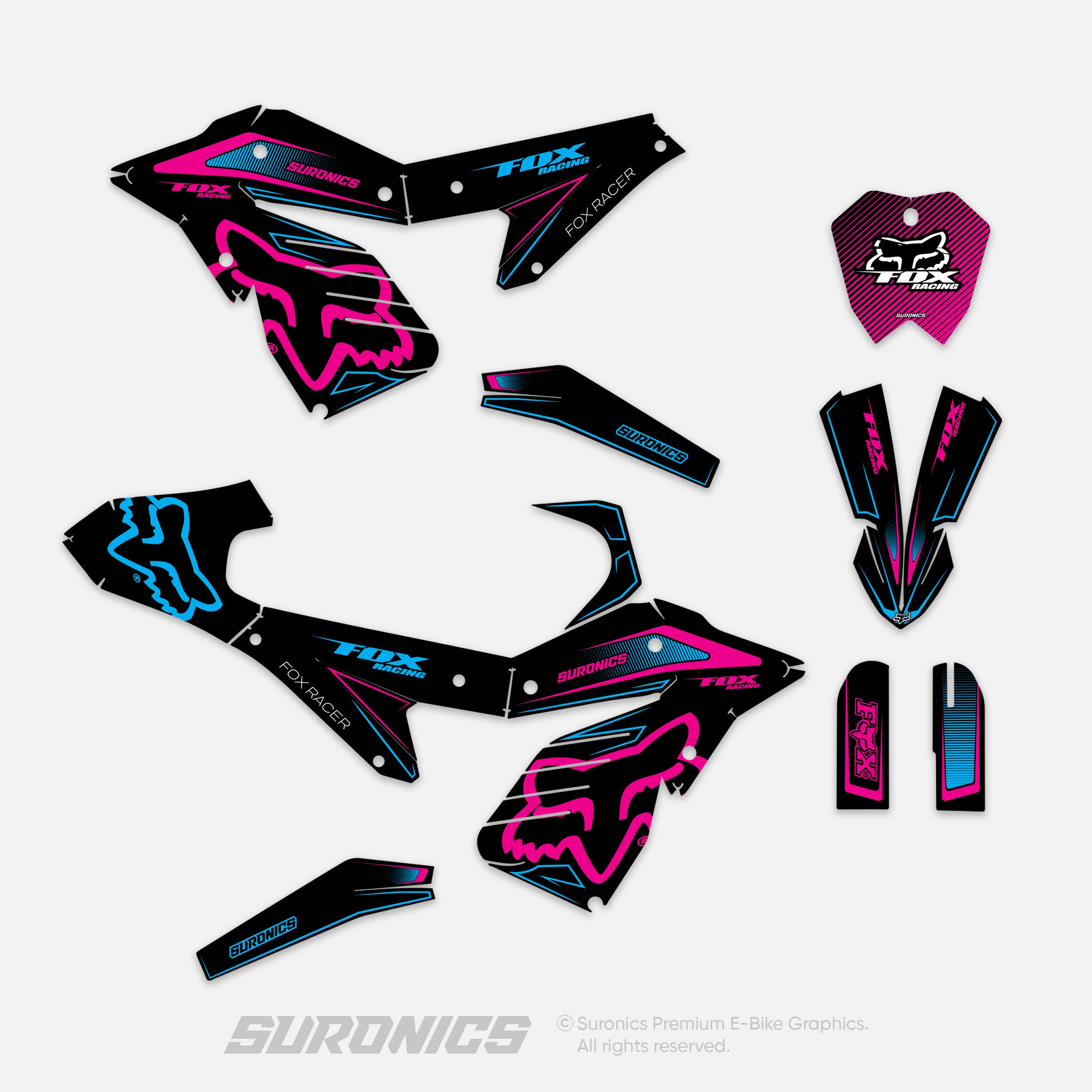 FOX RACER BLACK MAGENTA ETM RTR Graphics kit