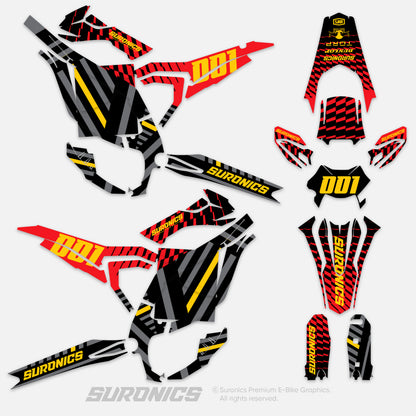 FUTURACE RED YELLOW Surron Ultra Bee Graphics kit