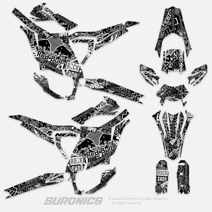 STICKY BLACK GREY Surron Ultra Bee Graphics kit