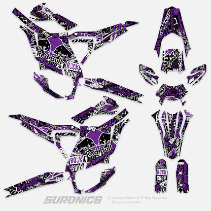 STICKY BLACK PURPLE Surron Ultra Bee Graphics kit