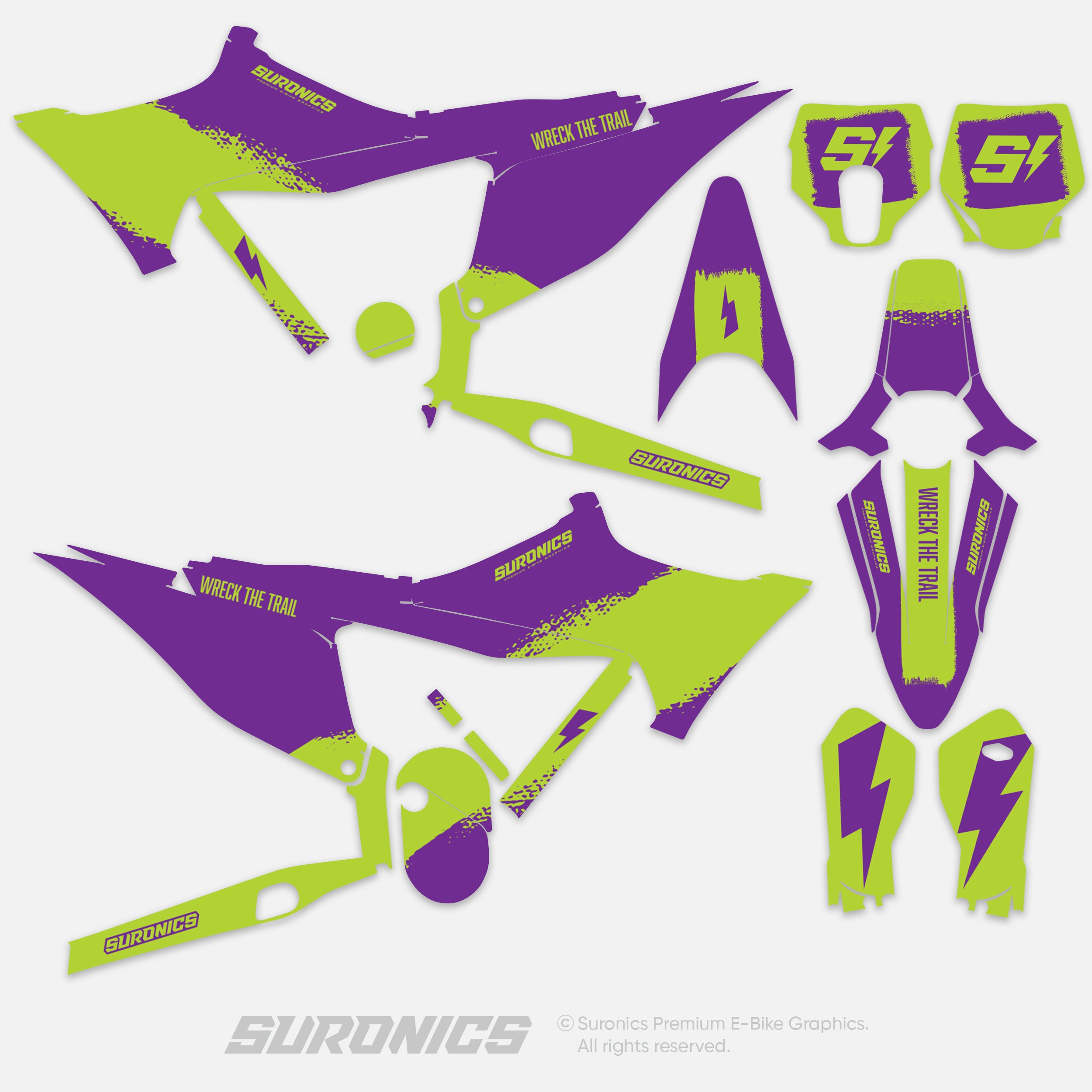 HALF PURPLE GREEN Stark Varg Graphics kit