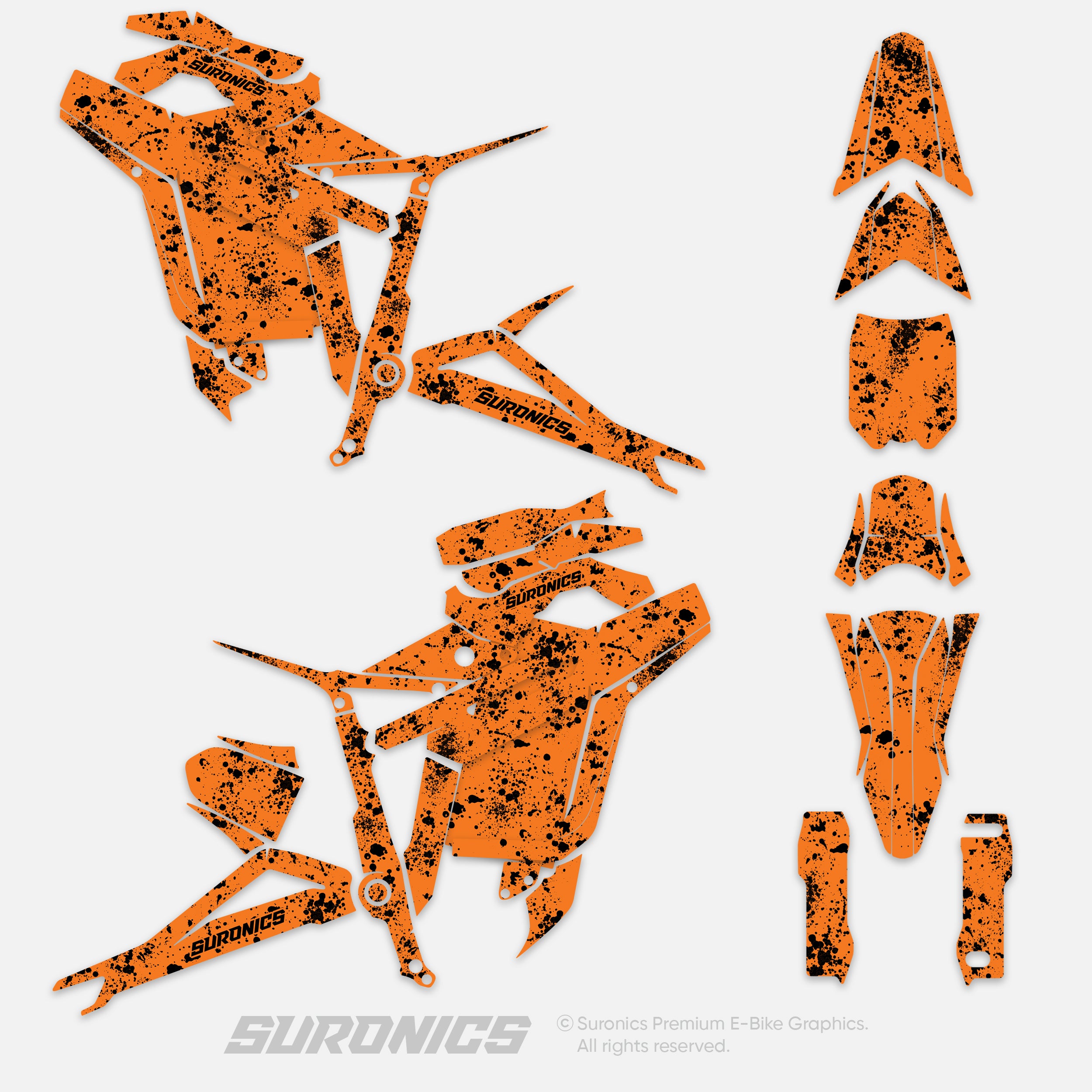 SPLATTER ORANGE BLACK Talaria Sting MX5 PRO Graphics kit