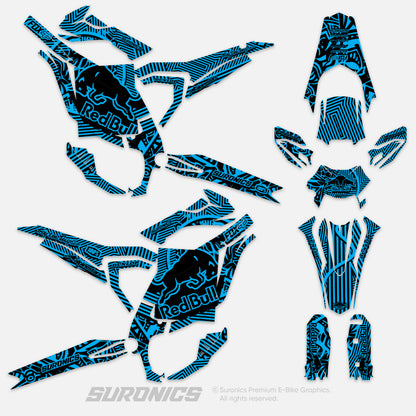 RACE ART BLACK CYAN Surron Ultra Bee Graphics kit