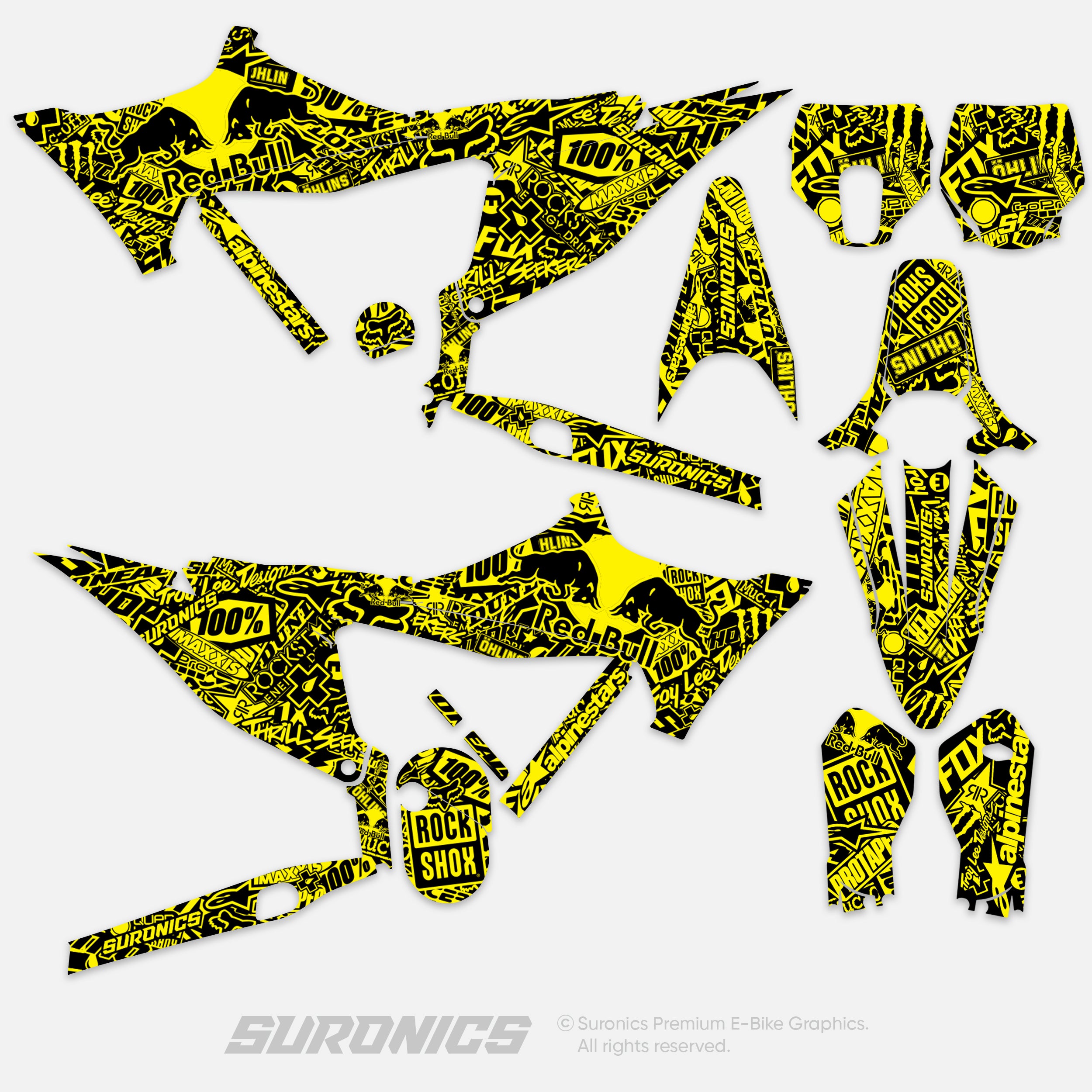 STICKY BLACK YELLOW Stark Varg Graphics kit