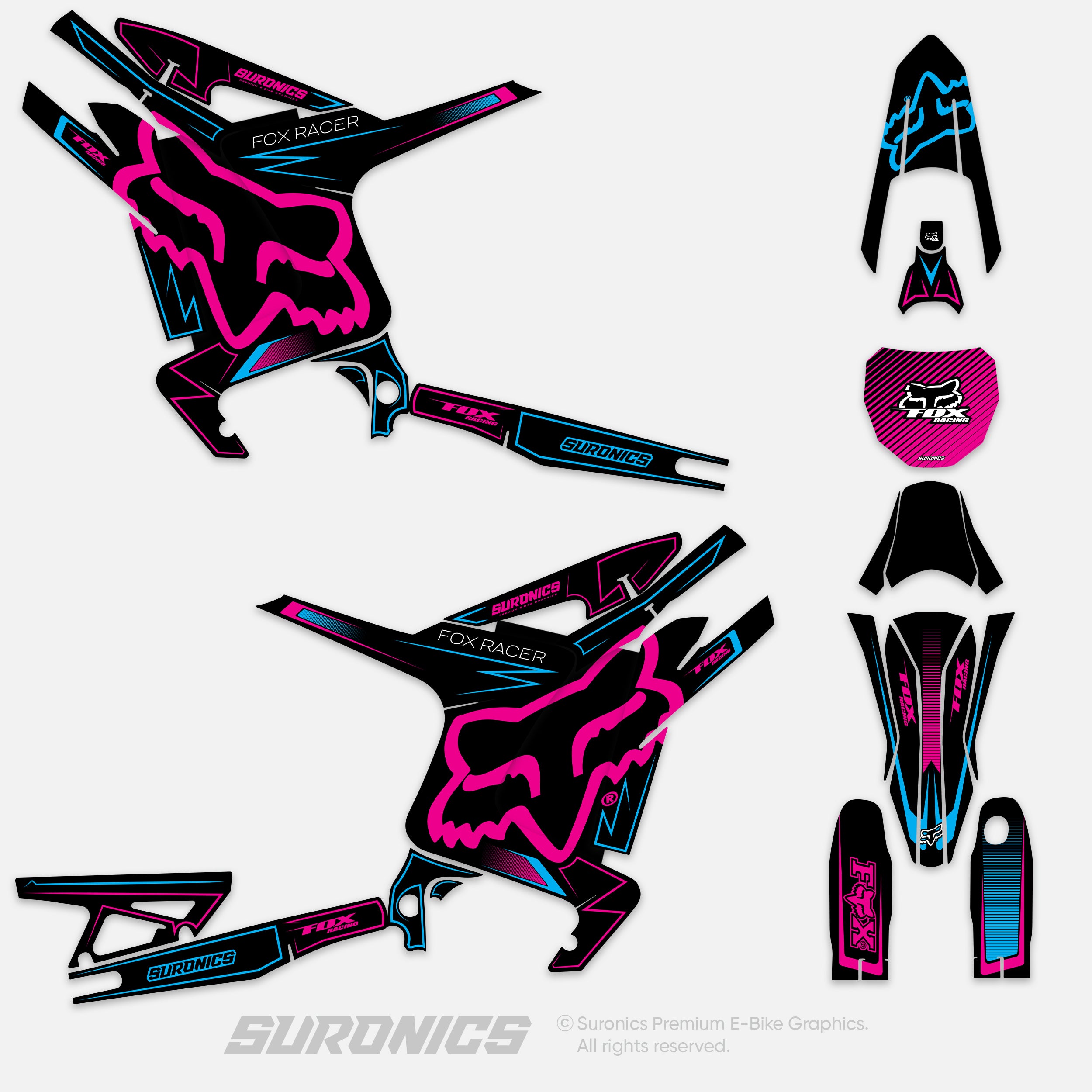 FOX RACER BLACK MAGENTA Arctic Leopard XE Graphics kit