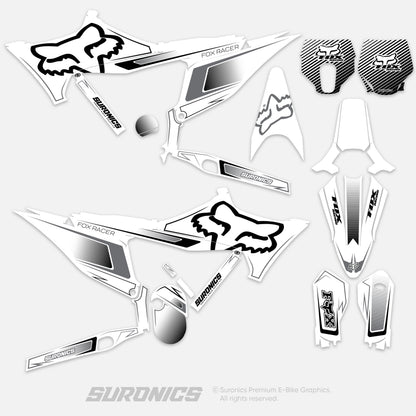 FOX RACER WHITE BLACK Stark Varg Graphics kit