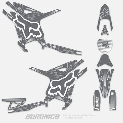 FOX RACER GREY WHITE Arctic Leopard XE Graphics kit