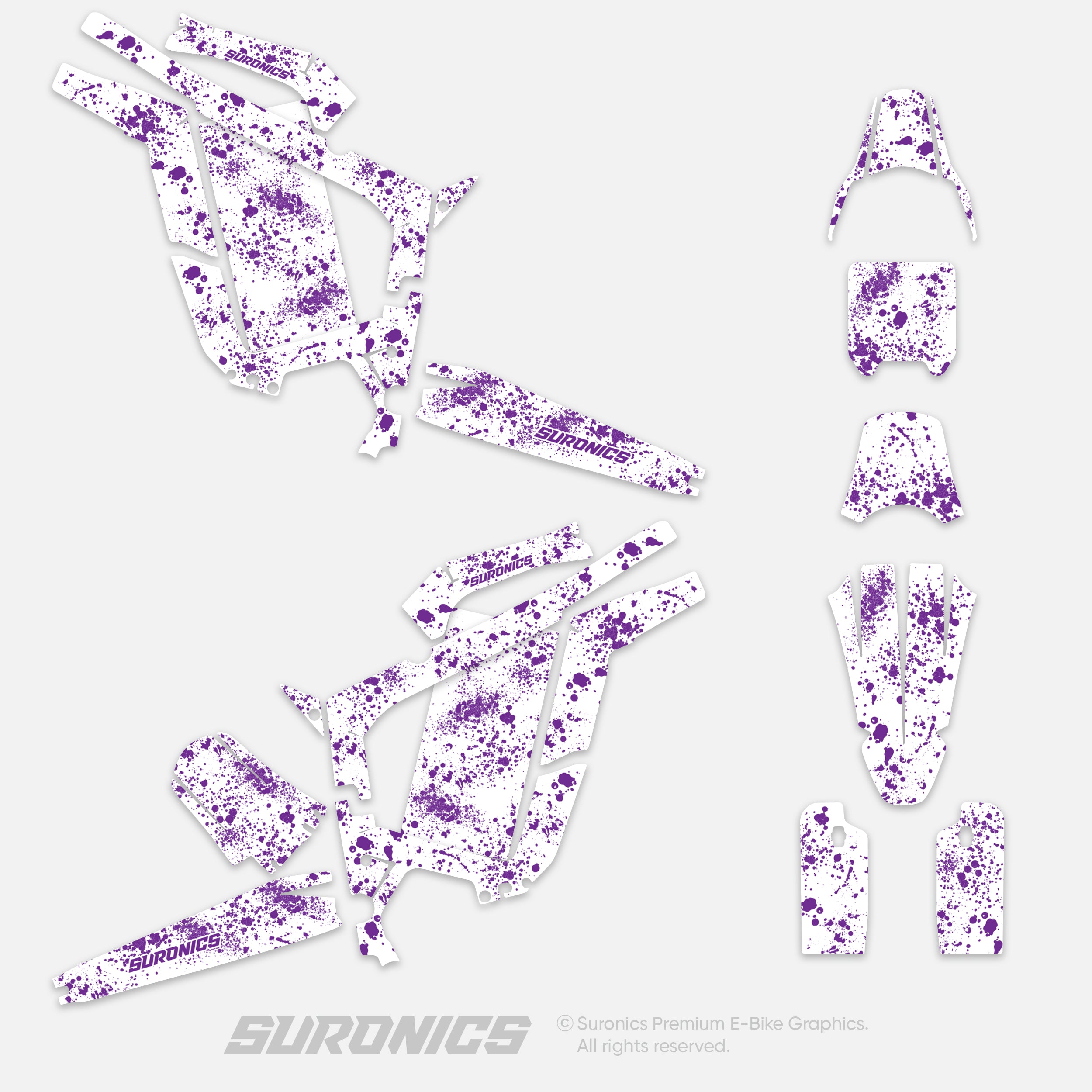 SPLATTER WHITE PURPLE Rerode R1 Graphics kit