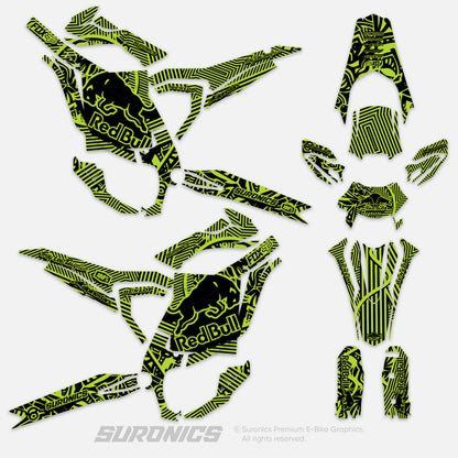 RACE ART BLACK GREEN Surron Ultra Bee Graphics kit