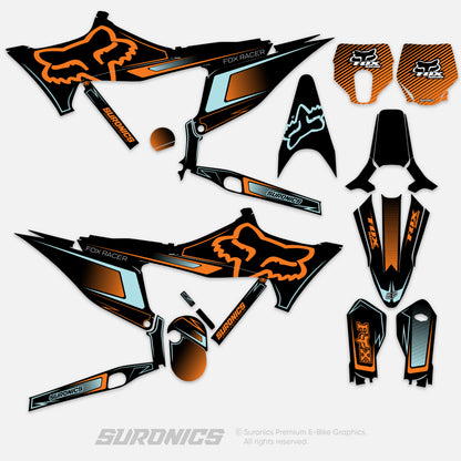 FOX RACER BLACK ORANGE Stark Varg Graphics kit
