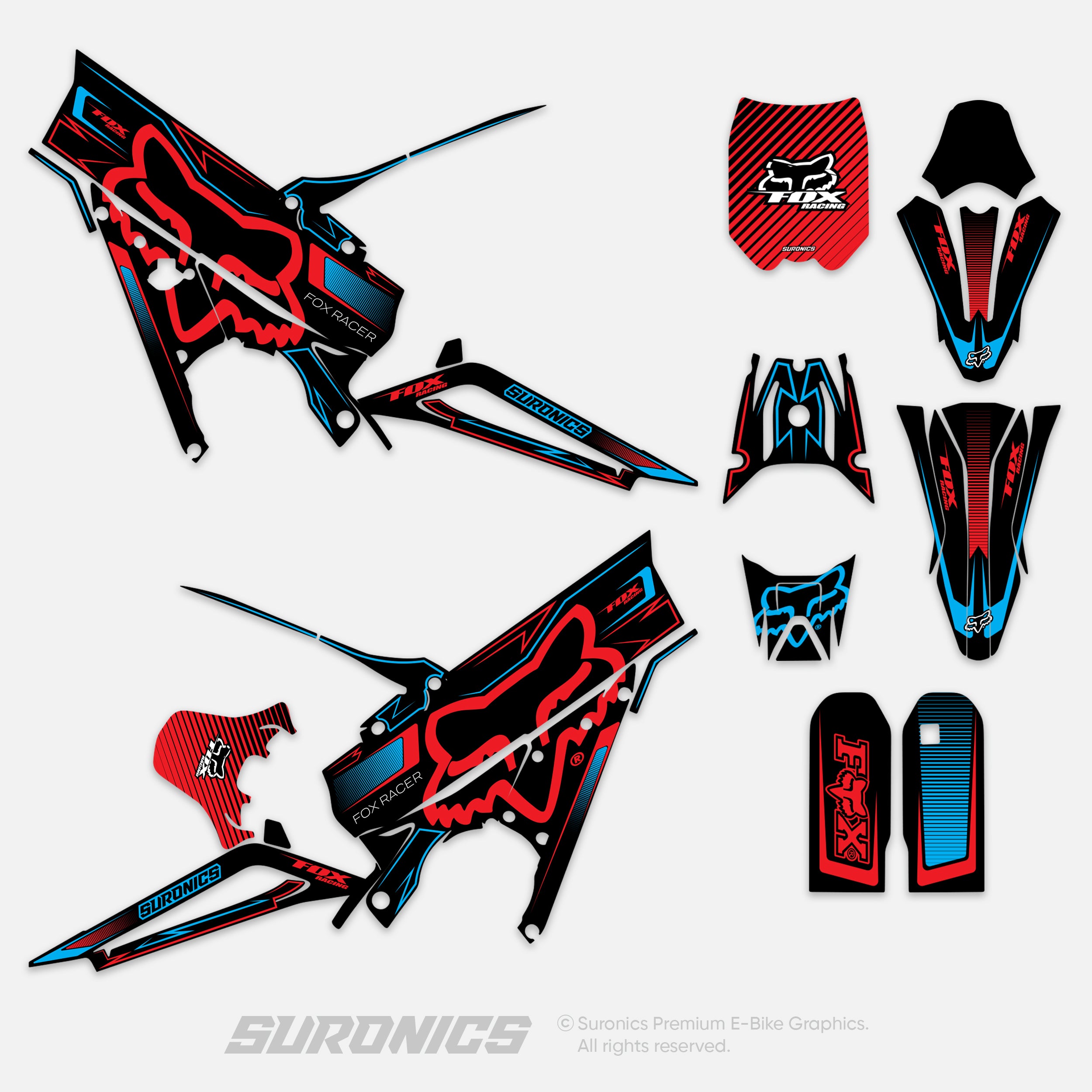 FOX RACER BLACK RED Talaria XXX Graphics kit
