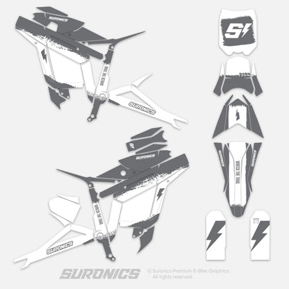 HALF GREY WHITE Talaria Sting MX3 MX4 Graphics kit