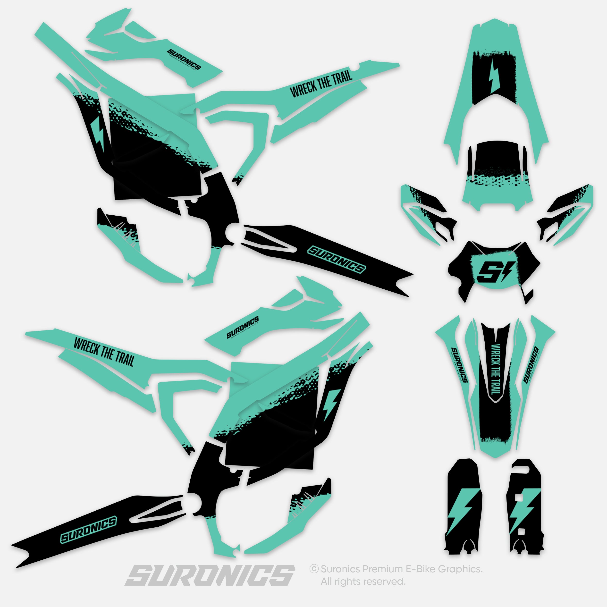 HALF MINT BLACK Surron Ultra Bee Graphics kit