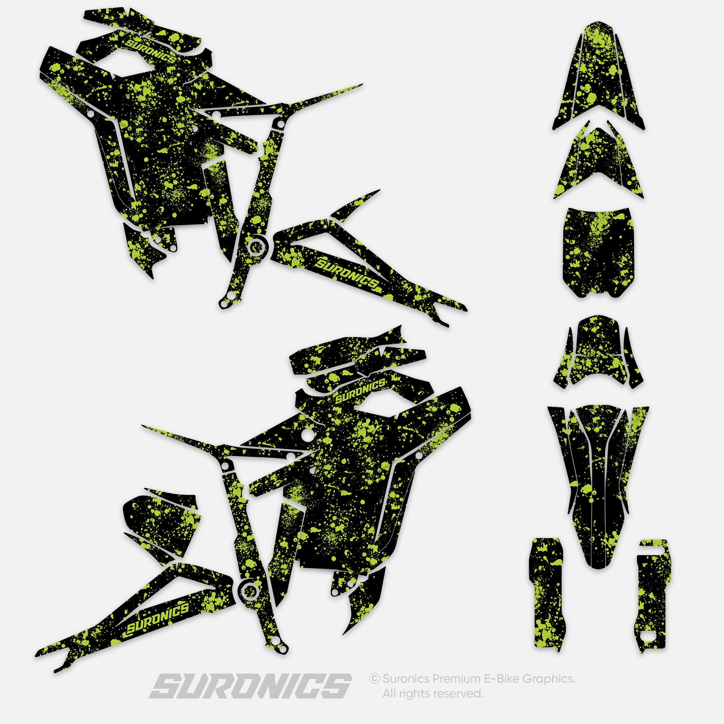 SPLATTER BLACK GREEN Talaria Sting MX5 PRO Graphics kit