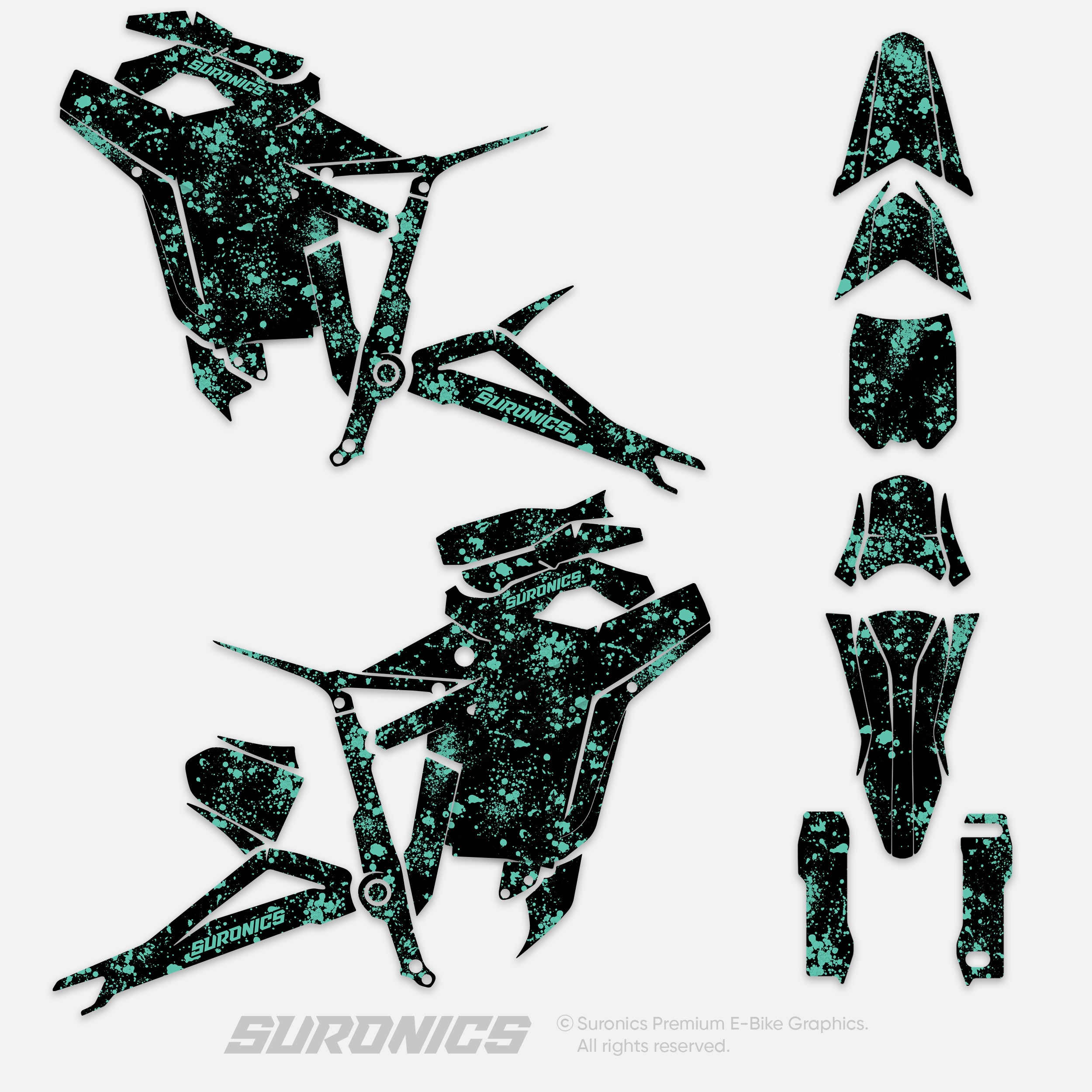 SPLATTER BLACK MINT Talaria Sting MX5 PRO Graphics kit