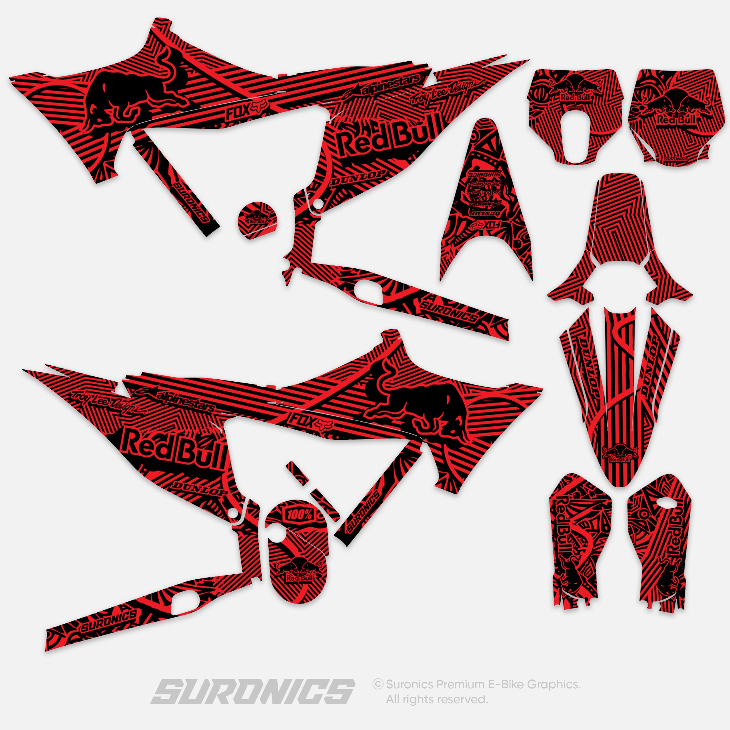 RACE ART BLACK RED Stark Varg Graphics kit