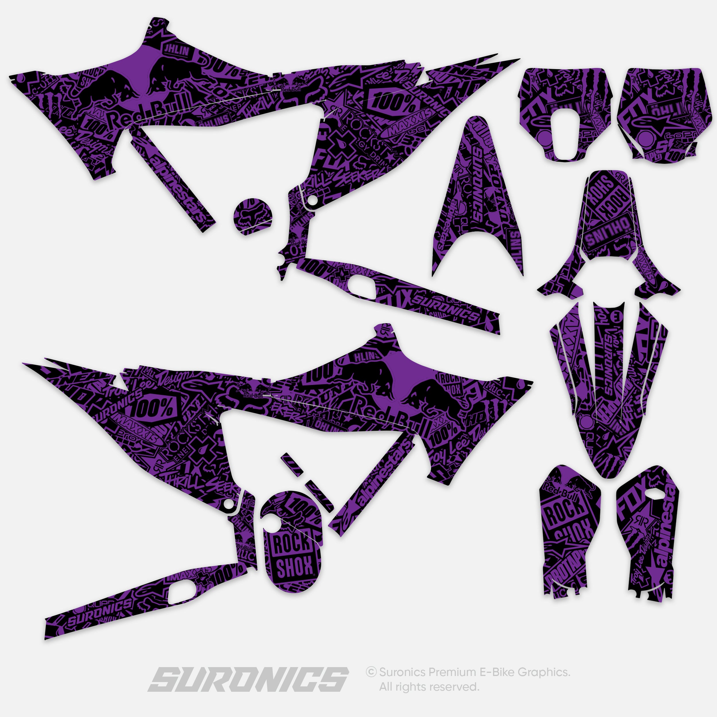 STICKY BLACK PURPLE Stark Varg Graphics kit