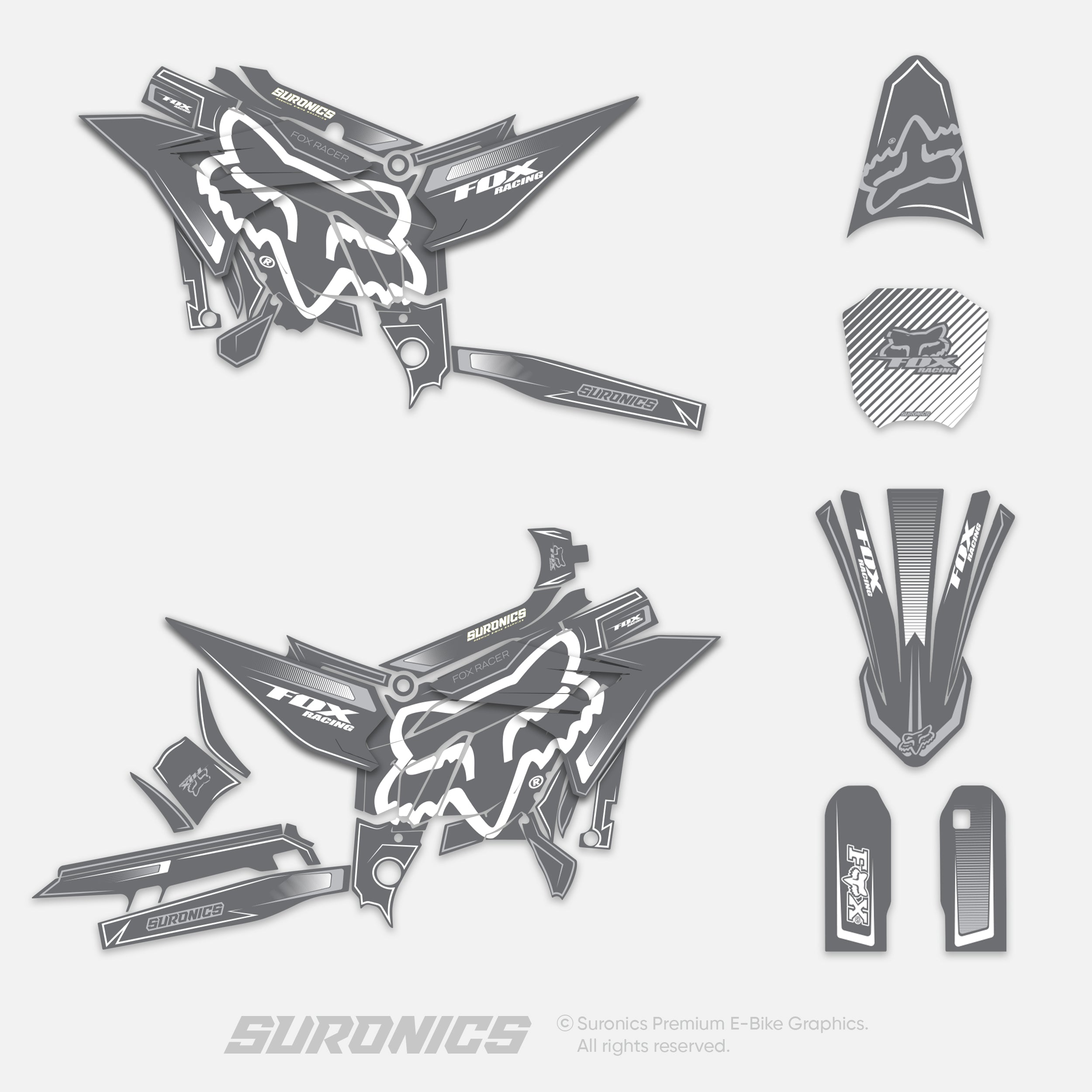 FOX RACER GREY WHITE Altis Sigma Graphics kit