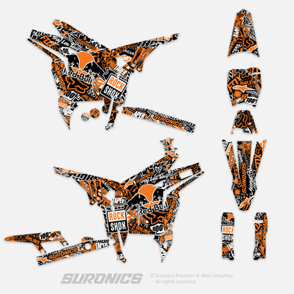 STICKY BLACK ORANGE Talaria Komodo Graphics kit