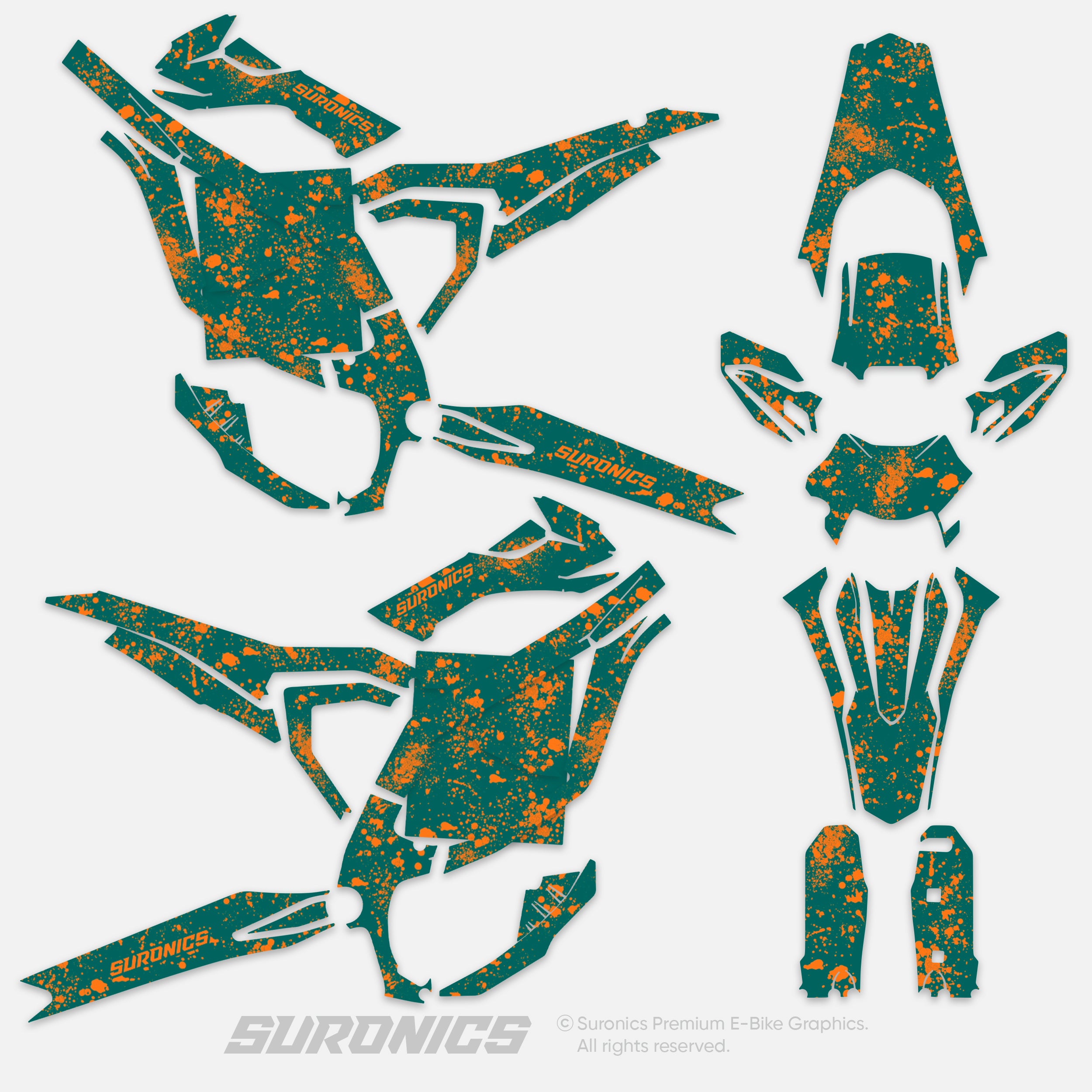 SPLATTER AVENTUR ORANGE Surron Ultra Bee Graphics kit
