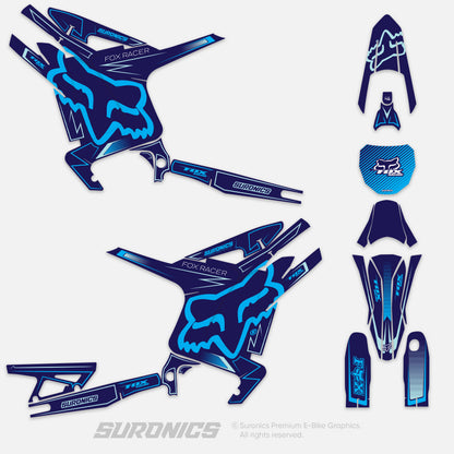 FOX RACER NAVY CYAN Arctic Leopard XE Graphics kit