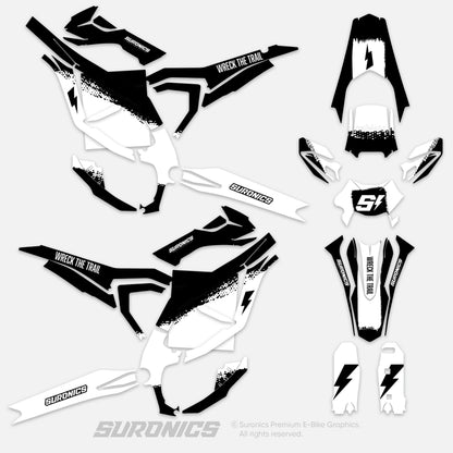 HALF BLACK WHITE Surron Ultra Bee Graphics kit