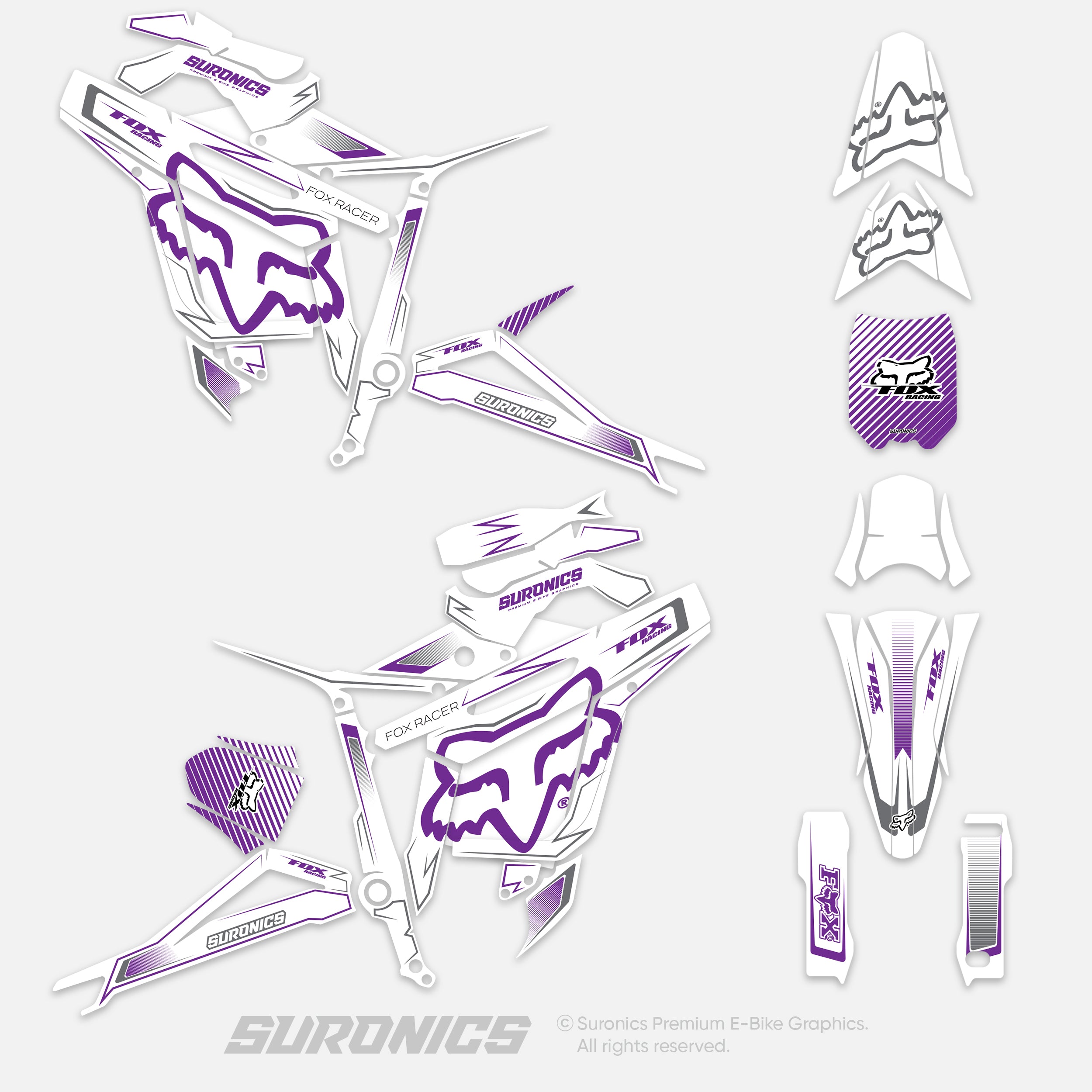 FOX RACER WHITE PURPLE Talaria Sting MX5 PRO Graphics kit