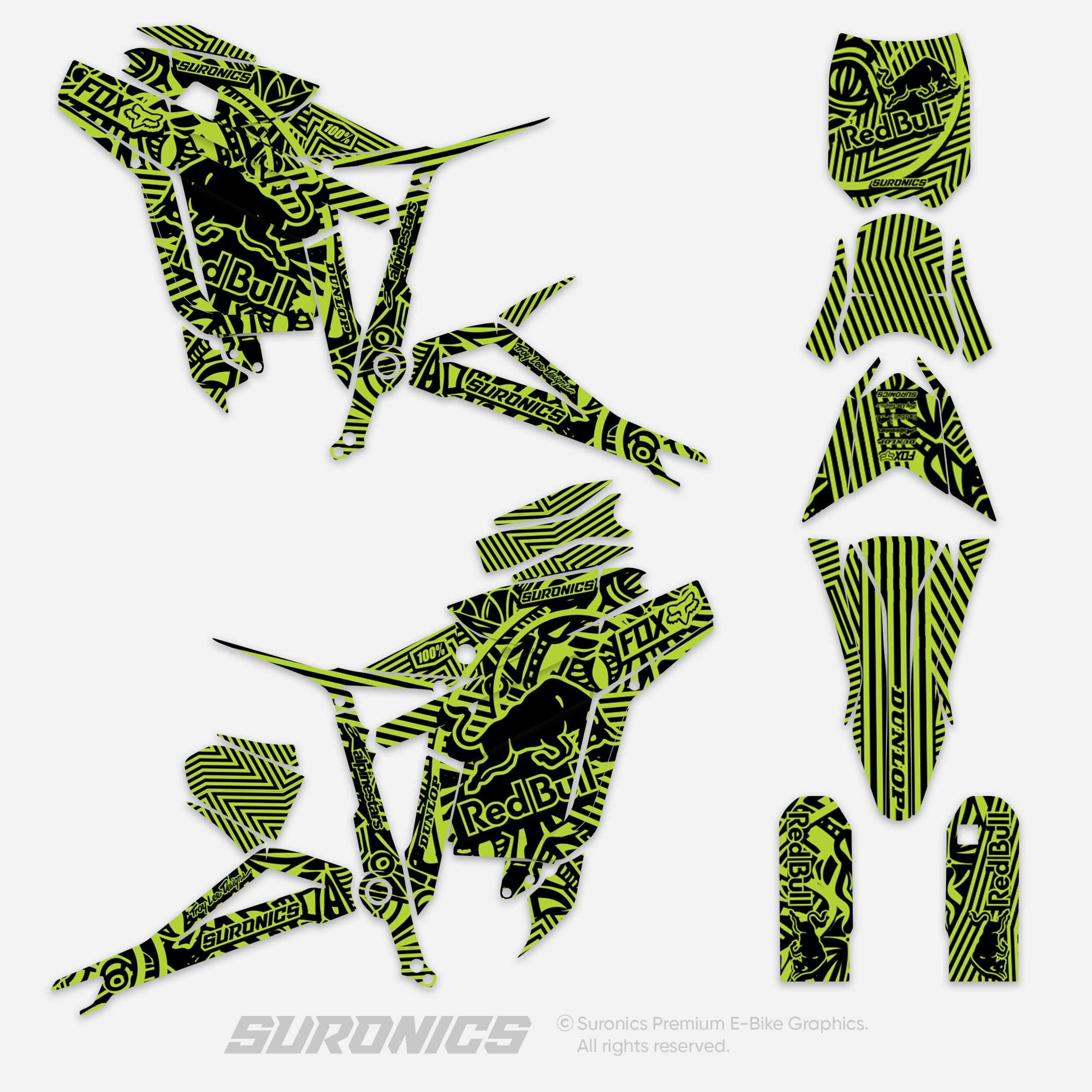 RACE ART BLACK GREEN Talaria Sting MX3 MX4 Graphics kit