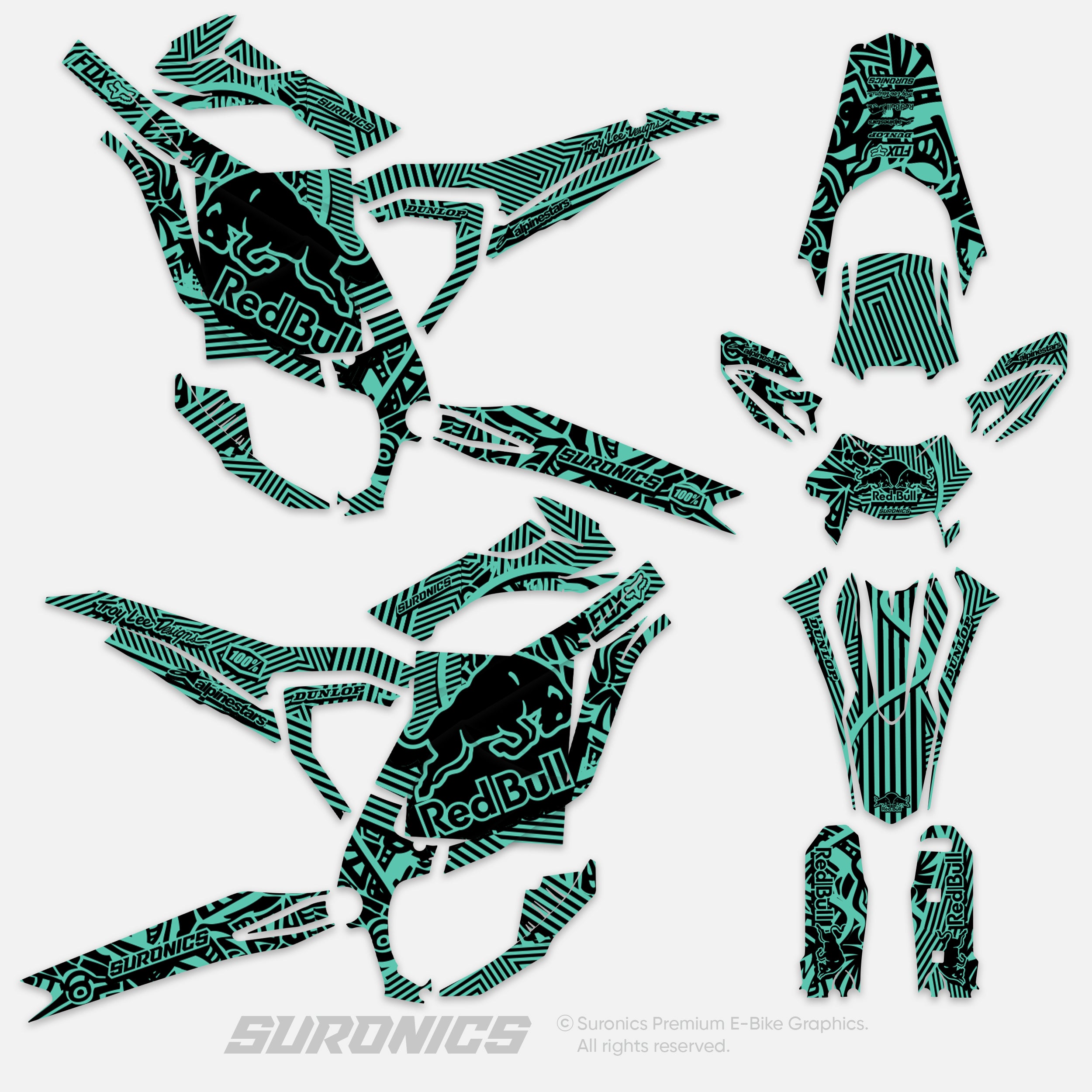 RACE ART BLACK MINT Surron Ultra Bee Graphics kit