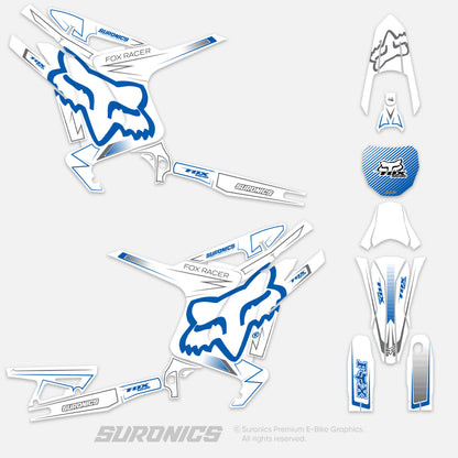 FOX RACER WHITE BLUE Arctic Leopard XE Graphics kit