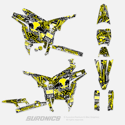 STICKY BLACK YELLOW Talaria Komodo Graphics kit