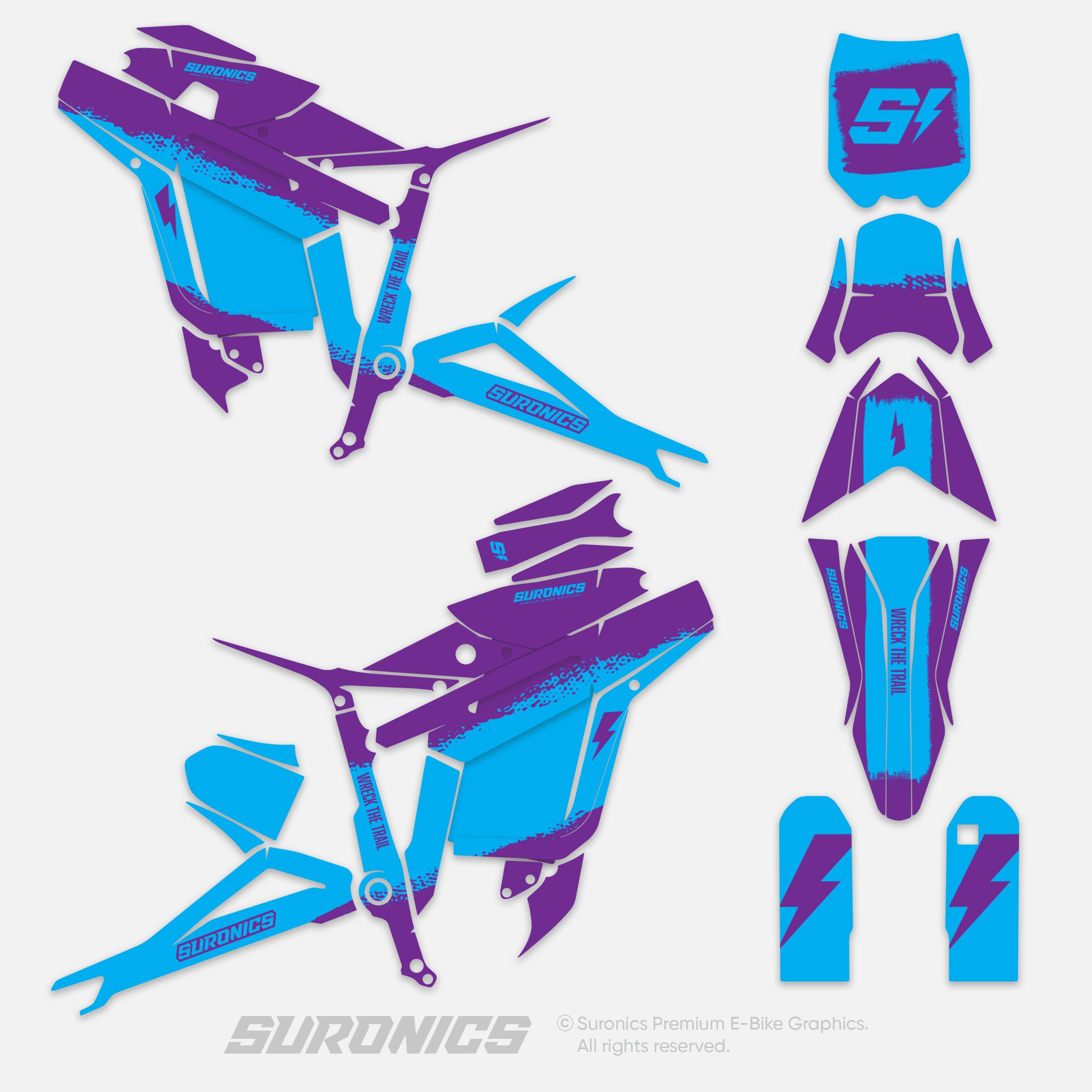 HALF PURPLE CYAN Talaria Sting MX3 MX4 Graphics kit