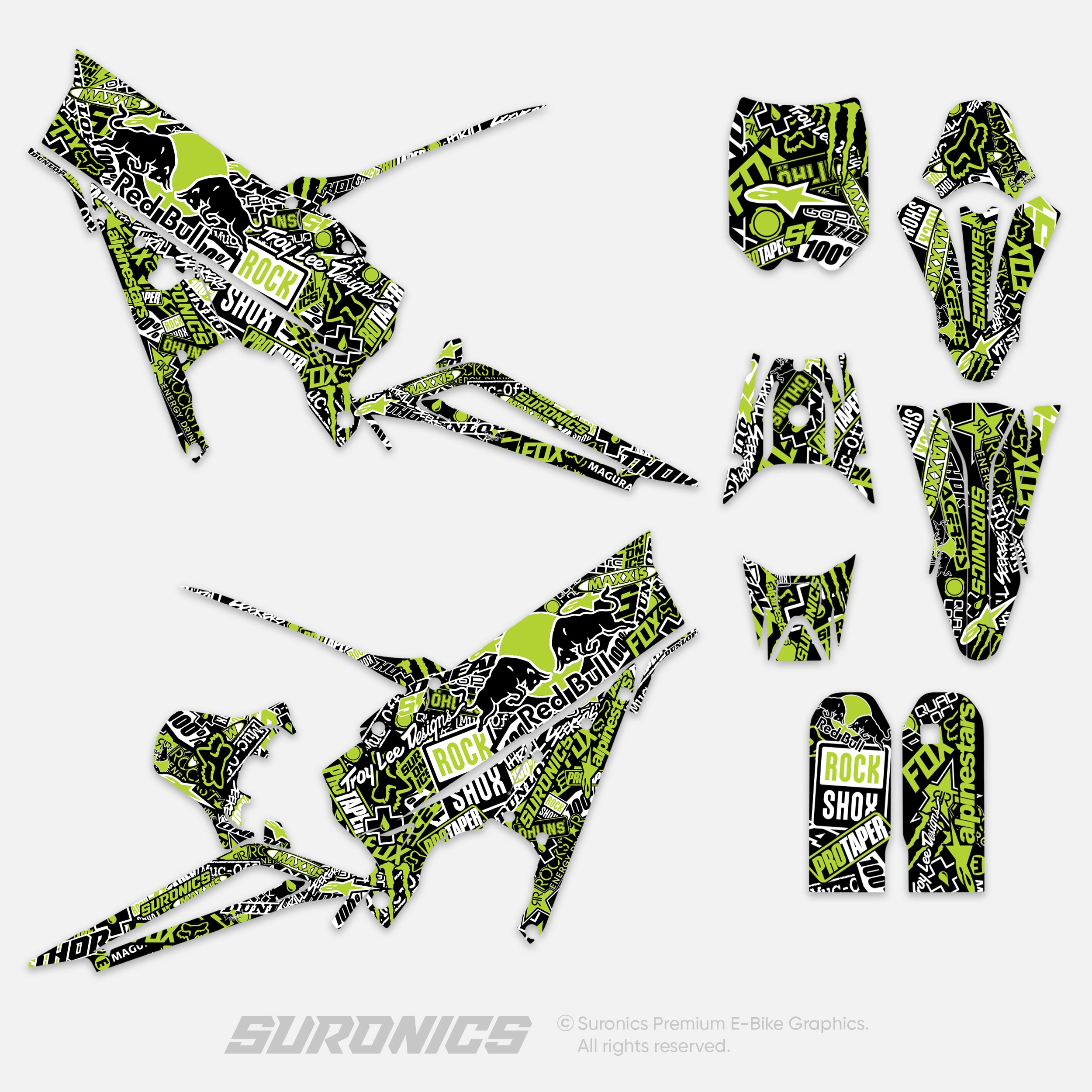 STICKY BLACK GREEN Talaria XXX Graphics kit