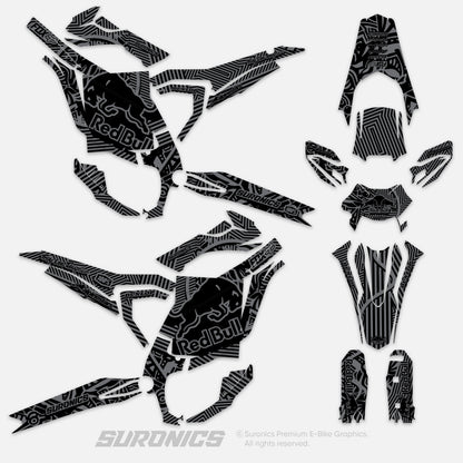 RACE ART BLACK GREY Surron Ultra Bee Graphics kit