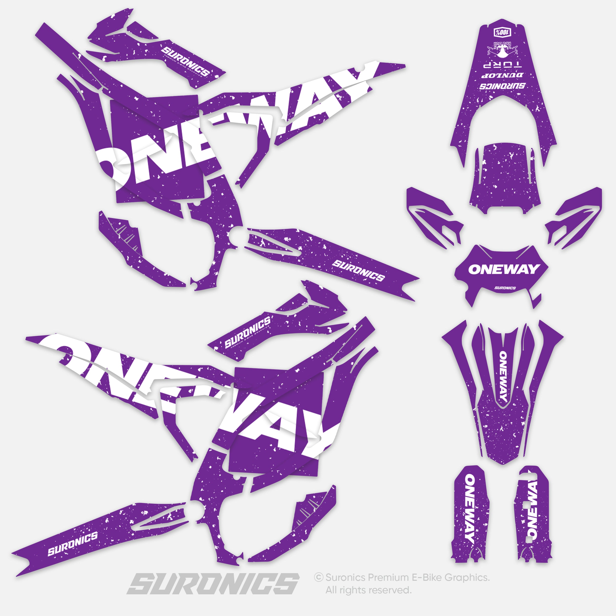 ONEWAY PURPLE WHITE Surron Ultra Bee Graphics kit