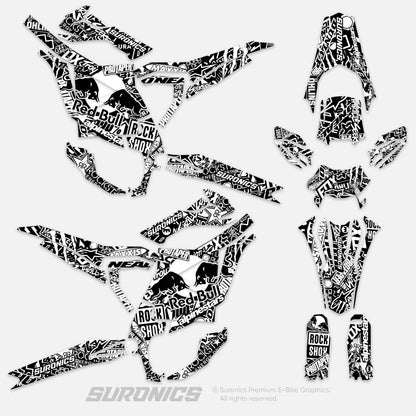 STICKY BLACK WHITE Surron Ultra Bee Graphics kit