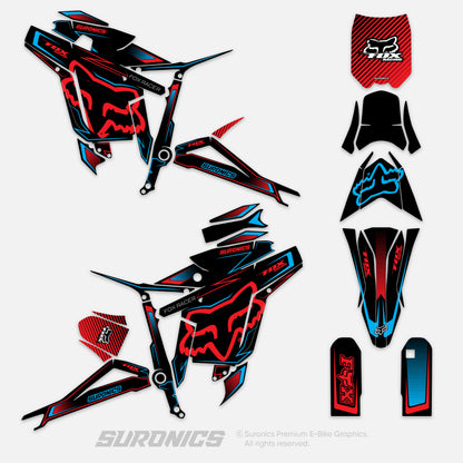 FOX RACER BLACK RED Talaria Sting MX3 MX4 Graphics kit