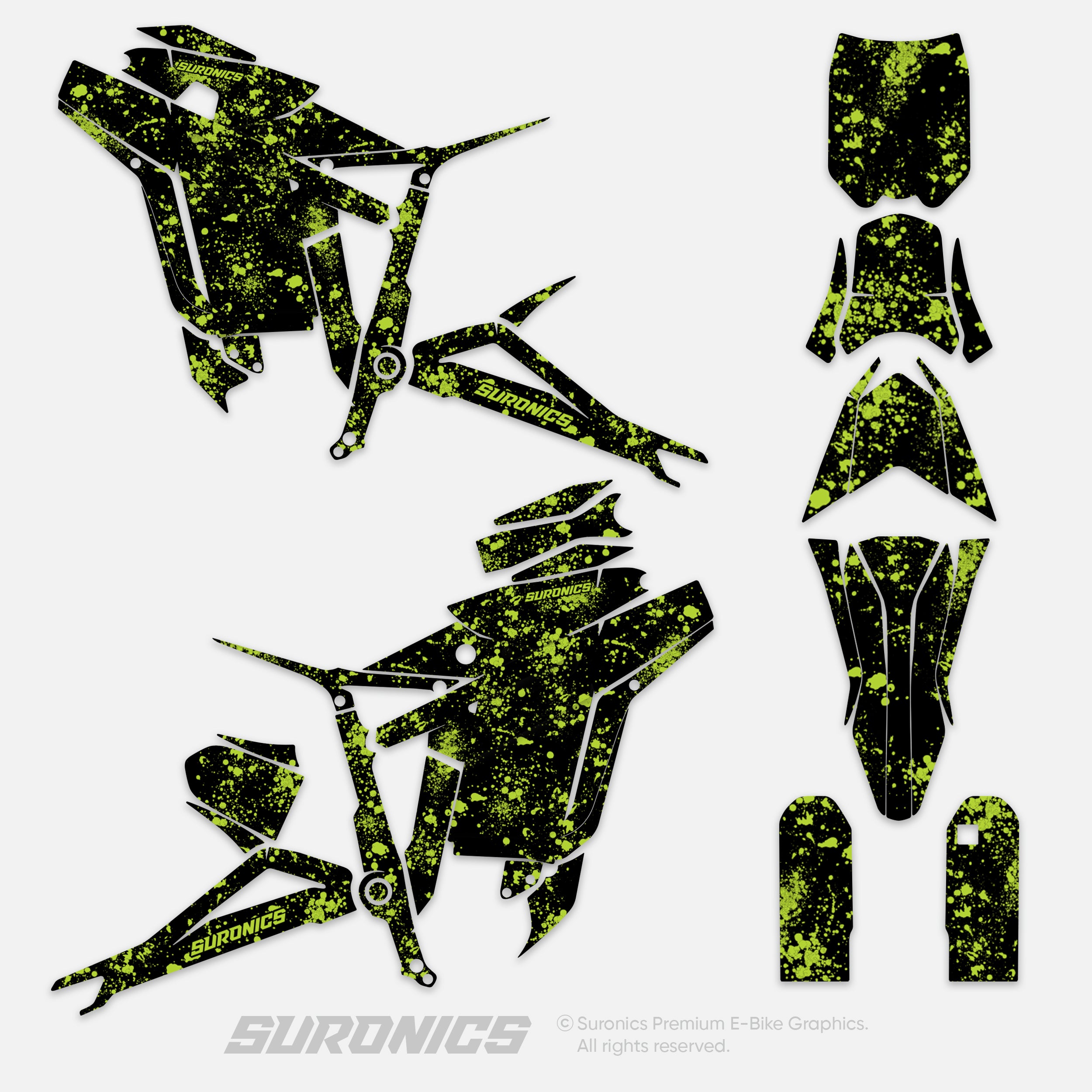 SPLATTER BLACK GREEN Talaria Sting MX3 MX4 Graphics kit