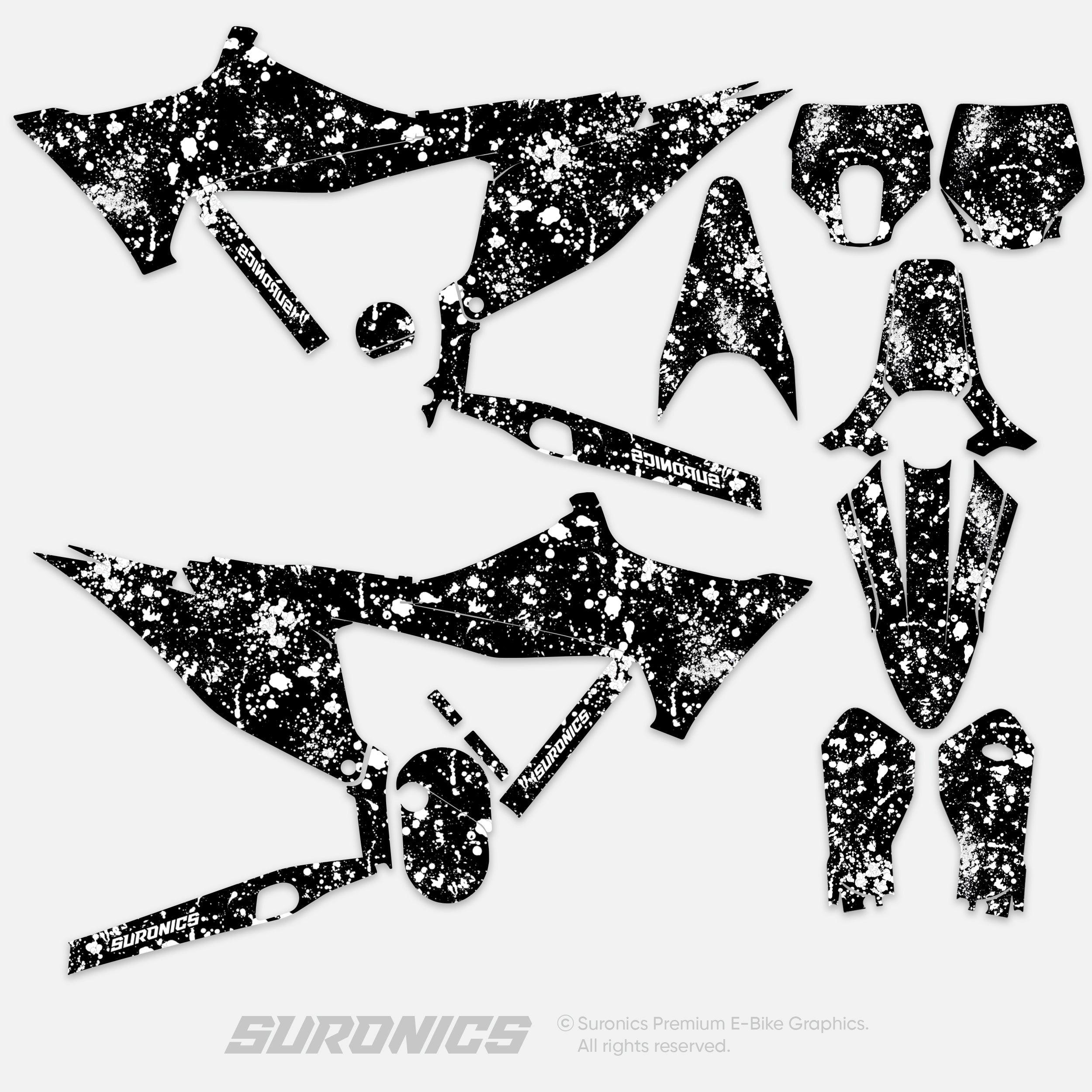 SPLATTER BLACK WHITE Stark Varg Graphics kit