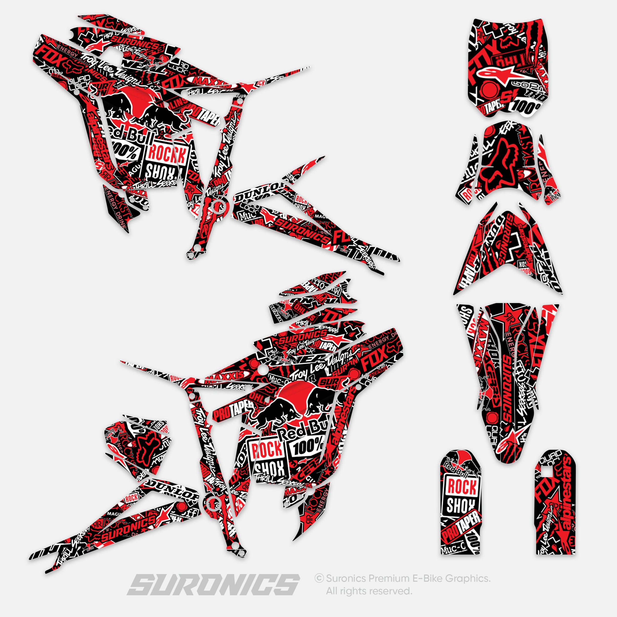 STICKY BLACK RED Talaria Sting MX3 MX4 Graphics kit