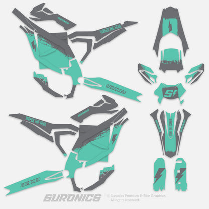 HALF GREY MINT Surron Ultra Bee Graphics kit
