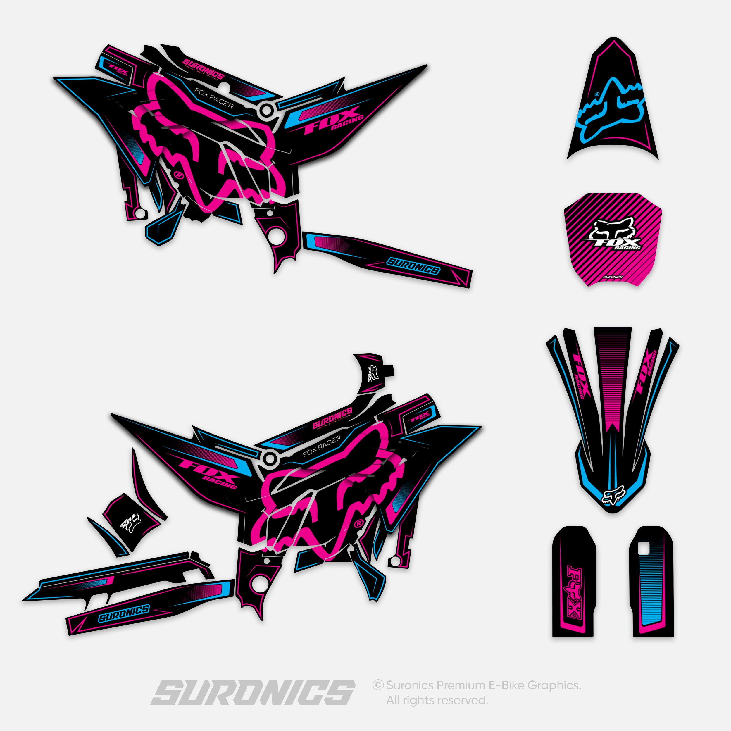 FOX RACER BLACK MAGENTA Altis Sigma Graphics kit