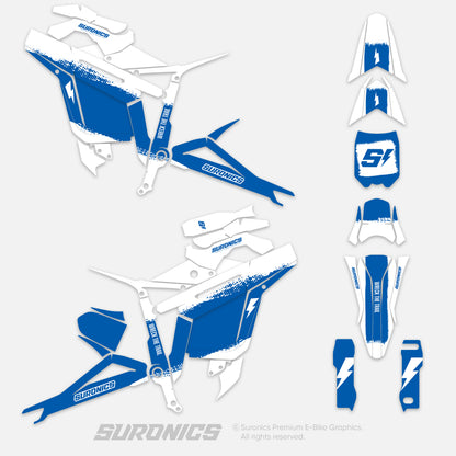 HALF WHITE BLUE Talaria Sting MX5 PRO Graphics kit