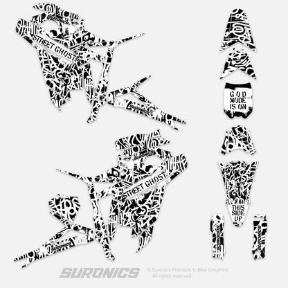 STREET GHOST BLACK WHITE Talaria Sting MX5 PRO Graphics kit